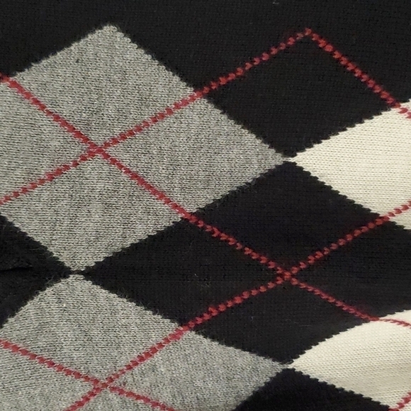 𝅺VINTAGE black argyle sleeveless v neck vest pullover - Picture 4 of 5